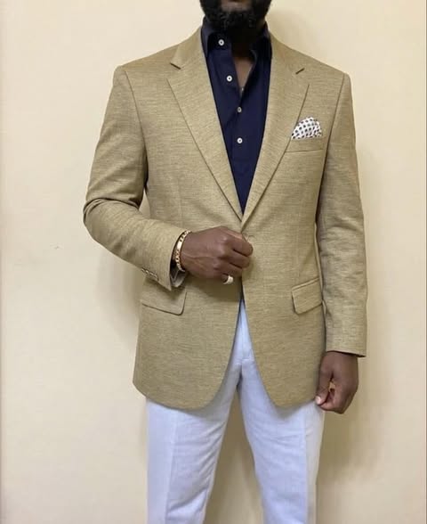 Tan Summer Blazer — Marks Clothing Store, Freetown